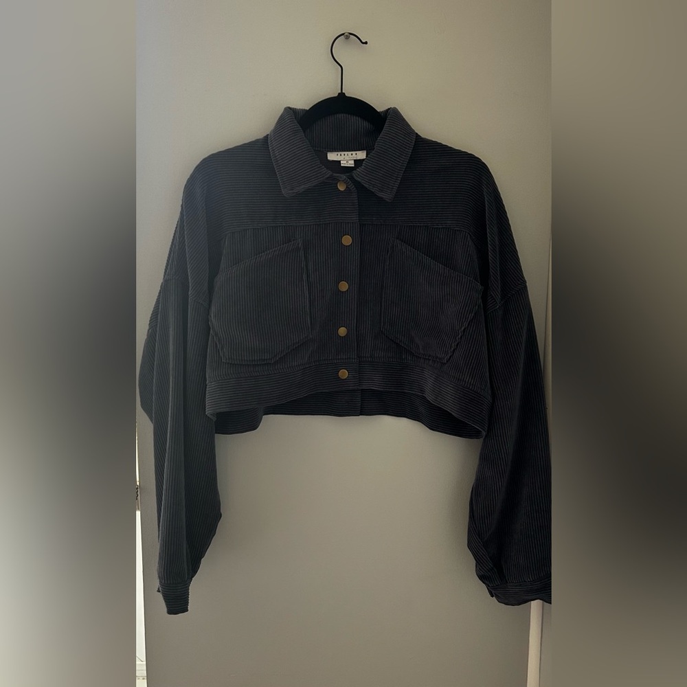 Black Corduroy Cropped Jacket